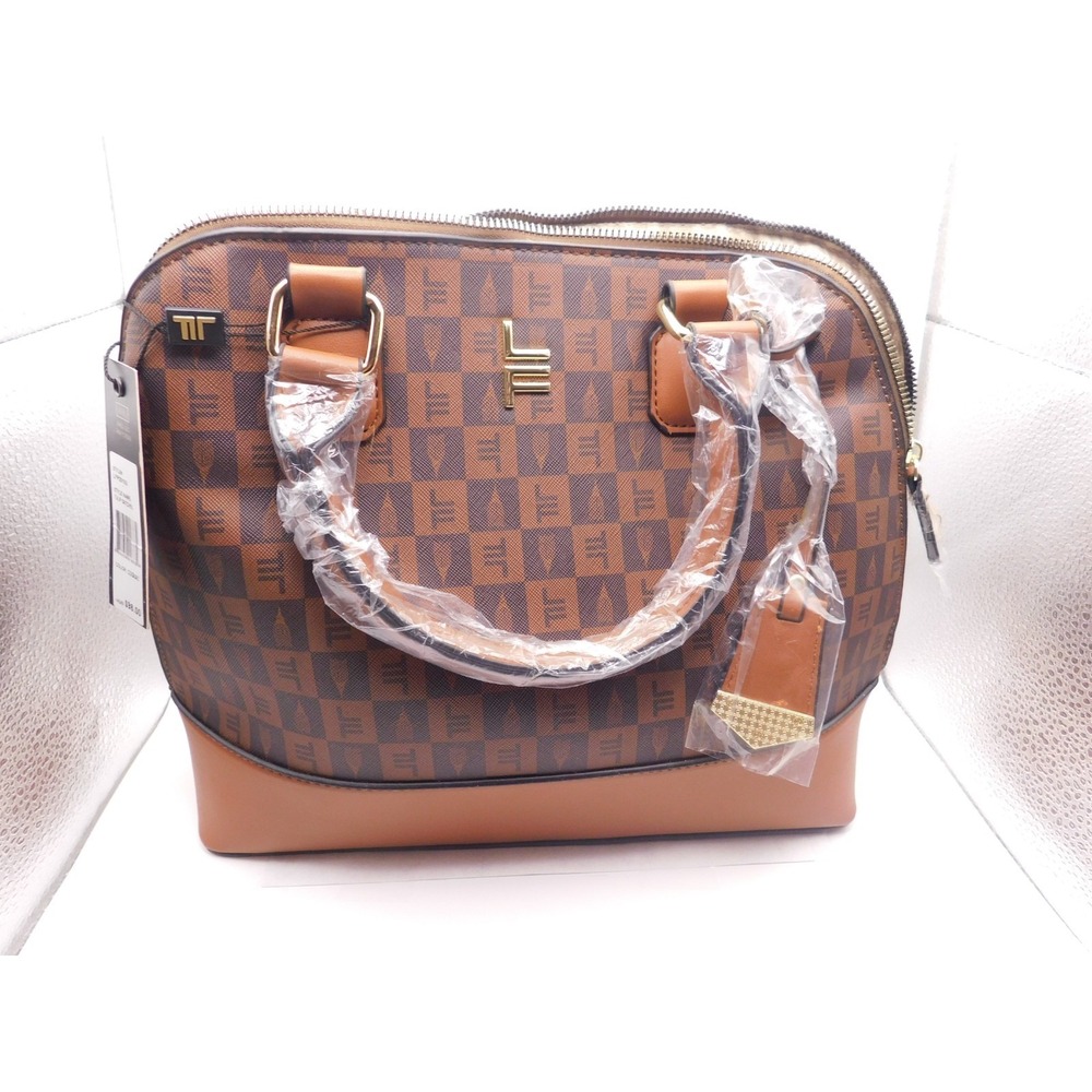 NWT London Fog Tulip Satchel Cognac Logo LFP20102